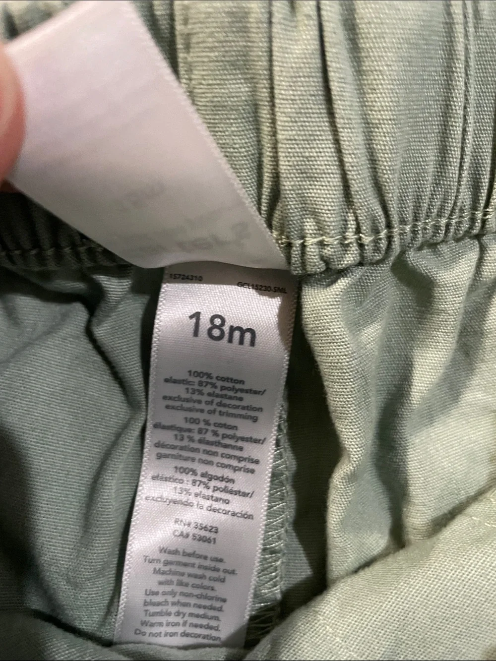Carter's White Pineapple Button-Up Top with Sage Green Shorts